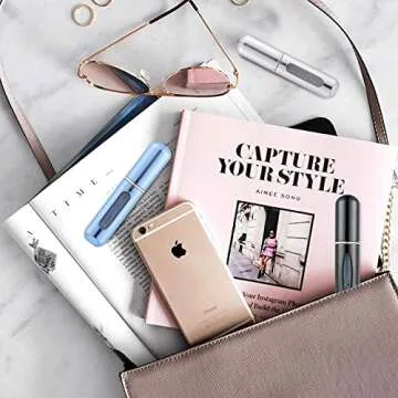 WAEKIYTL Mini Refillable Perfume Atomizer Bottle, Portable Perfume Spray Bottle Atomizer Perfume Bottles 5ml Travel Size Refill Pump Case (3pcs)