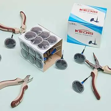 Frienda Tire Patches Kit Rubber Tire Repair Patch Mushroom Plug Kit Rubber Puncture Repair Plug Nail Tire Repair Film Car Tire Repair Patch for Vehicle (24,1.42 x 0.16 Inch)