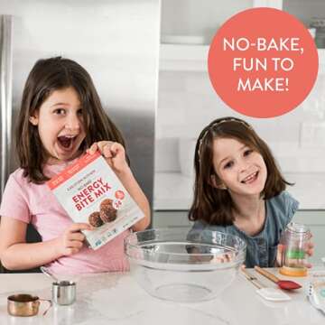 NO-BAKE ENERGY BITE MIX ~ Makes 24 delicious ENERGY BALLS, BITES, COOKIES. "Oat Chocolate Chip" is Gluten Free, Vegan, Soy Free, Coffee Free. Easy, fun, no baking