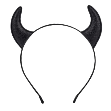 Sparkling Black Devil Horns Headband for Halloween Costumes