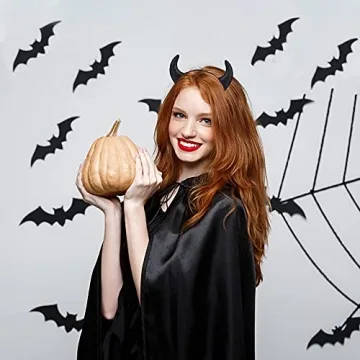 Glitter Black Devil Horns Headband for Halloween