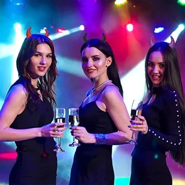 Glitter Black Devil Horns Headband for Halloween