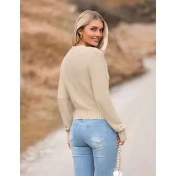 Shop Zeagoo Women's Trendy Cropped Sweater in Beige
