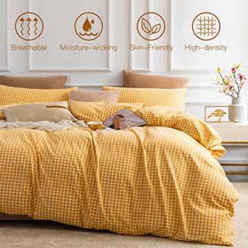 Ventidora 3 Piece Duvet Cover Set King Size,100% Organic Washed Cotton with Linen Feel Like Textured...