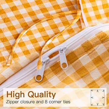 Ventidora 3 Piece Duvet Cover Set King Size,100% Organic Washed Cotton with Linen Feel Like Textured, Luxury Soft and Breatheable Bedding Set with Zipper Closure(1 Duvet Cover + 2 Pillowcases)