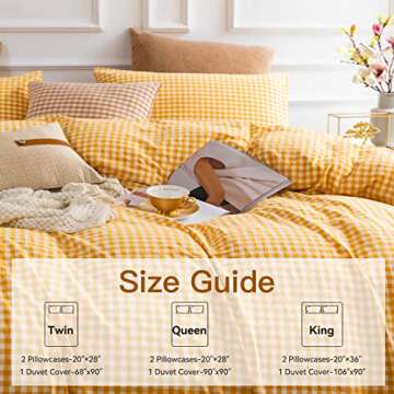 Ventidora 3 Piece Duvet Cover Set King Size,100% Organic Washed Cotton with Linen Feel Like Textured, Luxury Soft and Breatheable Bedding Set with Zipper Closure(1 Duvet Cover + 2 Pillowcases)