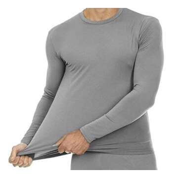 9M Men's Ultra Soft Thermal Underwear Base Layer Long Johns Set with Fleece Lined, Gray, Small