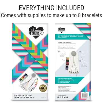 Choose Friendship My Friendship Bracelet Maker, 20 Pre-Cut Threads (Craft Kit/Kids Jewelry Kit) - Neutral