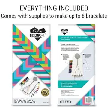 Choose Friendship My Friendship Bracelet Maker, 20 Pre-Cut Threads (Craft Kit/Kids Jewelry Kit) - Neutral