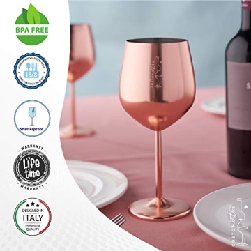 Gusto Nostro Stainless Steel Wine Glass - Unbreakable & Elegant