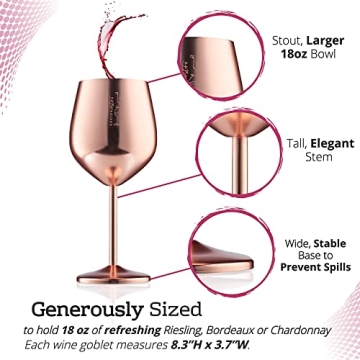 Gusto Nostro Stainless Steel Wine Glass - Unbreakable & Elegant