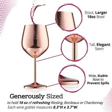 Gusto Nostro Stainless Steel Wine Glass - Unbreakable & Elegant