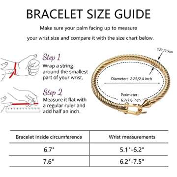 Stylish HIPYGOTO Twisted Cable Wire Bracelet for Women