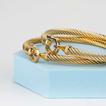 Stylish HIPYGOTO Twisted Cable Wire Bracelet for Women