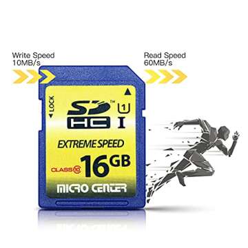INLAND 16GB Class 10 SDHC Flash Memory Card Standard Full Size SD Chip USH-I U1 Trail Camera by Micro Center (2 Pack)