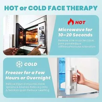 RelaxCoo Ice Face Eye Mask for Dark Circles and Puffiness Cold Warm Compress, Gel Cold Cooling Face Mask Package for Women and Men, Migraines, Headache, Stress and Relaxation