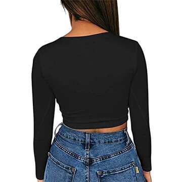 Artfish Women's Long Sleeve Crop Top stylish comforatable