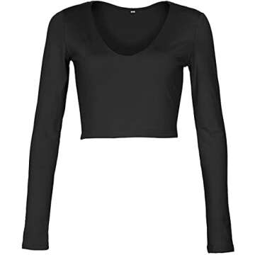 Artfish Women's Long Sleeve Crop Top stylish comforatable