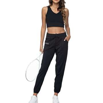 Lightweight Quick Dry Joggers for Women - Black XS