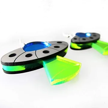 Glow in Blacklight UFO Dangle Earrings for Unique Style
