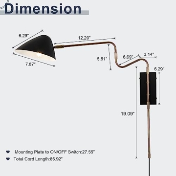 Modern Plug in Wall Sconces Set of 2 for Stylish Lighting