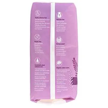 Natracare Natural Traditional Style Maxi Pads, Regular, Individually Wrapped, Without Wings in Plant-Based Bag (1 Pack, 14 Pads Total)