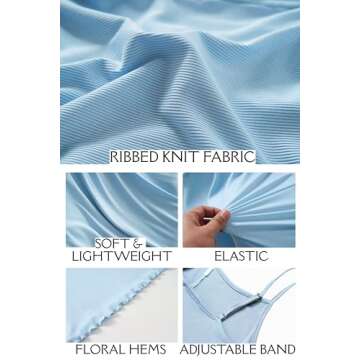 Ekouaer Womens Cami Pajama Sets 2 Piece Ribbed Knit PJs Soft Lingerie Sleeveless Tank Top and Shorts Camisole Lounge Set Black M