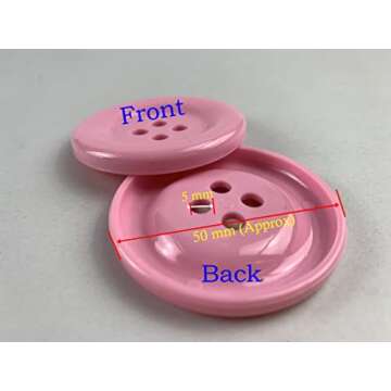 Kocraft 2 inch (50 mm) Large Resin Craft Flatback Button 4 Holes Multicolor 15 Pcs for Crafts Making...