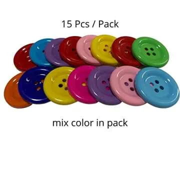 Kocraft Large Multicolored Resin Buttons for Crafting
