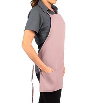 KNG Pink 3 Pocket Adjustable Bib Apron - Stylish, Durable & Functional