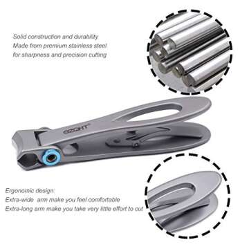 SZQHT Ultra Wide Jaw Opening Nail Clippers Set, Toenail Clippers for Thick Nails, Heavy Duty Nail Cu...