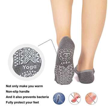 AWLE Yoga Socks for Women Non-Slip Grips & Straps, Ideal for Pilates, Pure Barre, Ballet, Dance, Bar...