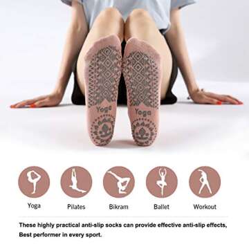 AWLE Women’s Yoga Socks Non-Slip for Pilates, Dance