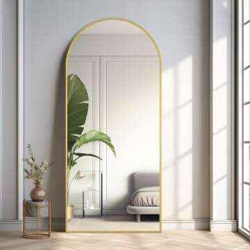 MELOMOIR 71"x32" Large Mirror Full Length, Arched Full Length Mirror with Stand, Extra Large Floor M...