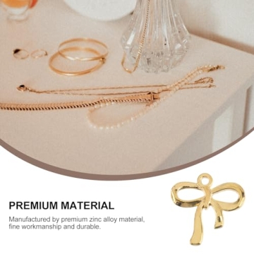 100pcs Gold Bow Charms for DIY Jewelry Making