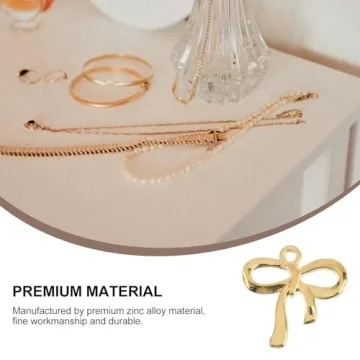 100pcs Gold Bow Charms for DIY Jewelry Making