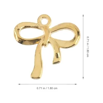 100pcs Gold Bow Charms for DIY Jewelry Making