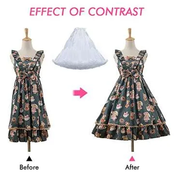 Women's Petticoat Tutu Skirts Elastic Waist Chiffon Princess Soft Ballet Dance Cosplay Skirt (White-...