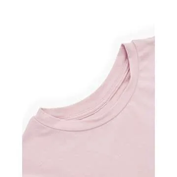 SweatyRocks Women's Casual Short Sleeve Crew Neck Basic Crop Top T Shirts Pink M