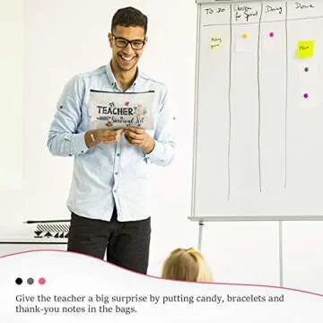 12 Pieces Teacher Appreciation Present Set 6 Teacher Survival Kit Bag Makeup Pouch Pencil Bag, 6 Tea...