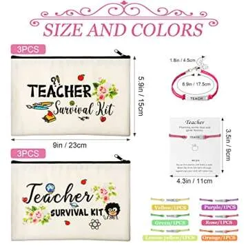 Teacher Appreciation Gift Set with Bags and Bracelets