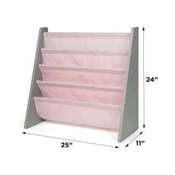 Humble Crew Kids Bookshelf Organizer in Grey and Pink