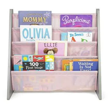 Humble Crew Kids Bookshelf Organizer in Grey and Pink