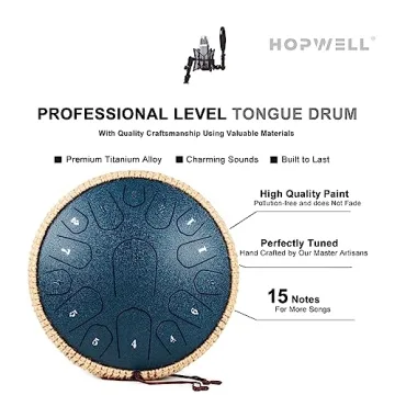HOPWELL Steel Tongue Drum with Music Book & Mallets