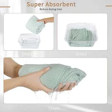 Laojbaba Microfiber Hair Towel Ultra Absorbent 20x40 Inches
