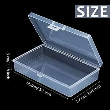 SATINIOR 12 Pack Clear Plastic Beads Storage Containers Box with Hinged Lid for Beads and More (5.2 ...
