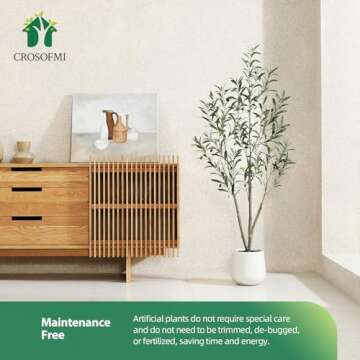 Artificial Olive Tree,5FT Fake Tree in White Imitation Ceramic Planter with Lifelike Moss,Faux Olive Silk Tree for Indoor Entryway Modern Decor Home Office Porch Balcony Shopping malls