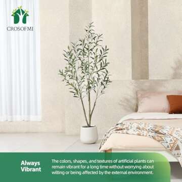 Artificial Olive Tree,5FT Fake Tree in White Imitation Ceramic Planter with Lifelike Moss,Faux Olive Silk Tree for Indoor Entryway Modern Decor Home Office Porch Balcony Shopping malls