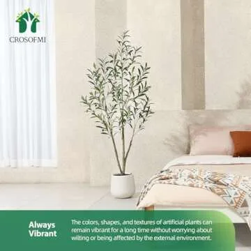Artificial Olive Tree,5FT Fake Tree in White Imitation Ceramic Planter with Lifelike Moss,Faux Olive Silk Tree for Indoor Entryway Modern Decor Home Office Porch Balcony Shopping malls