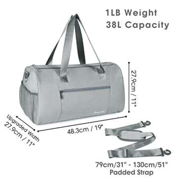 Durable Sports Gym Bag with Wet Pocket & Shoe Compartment